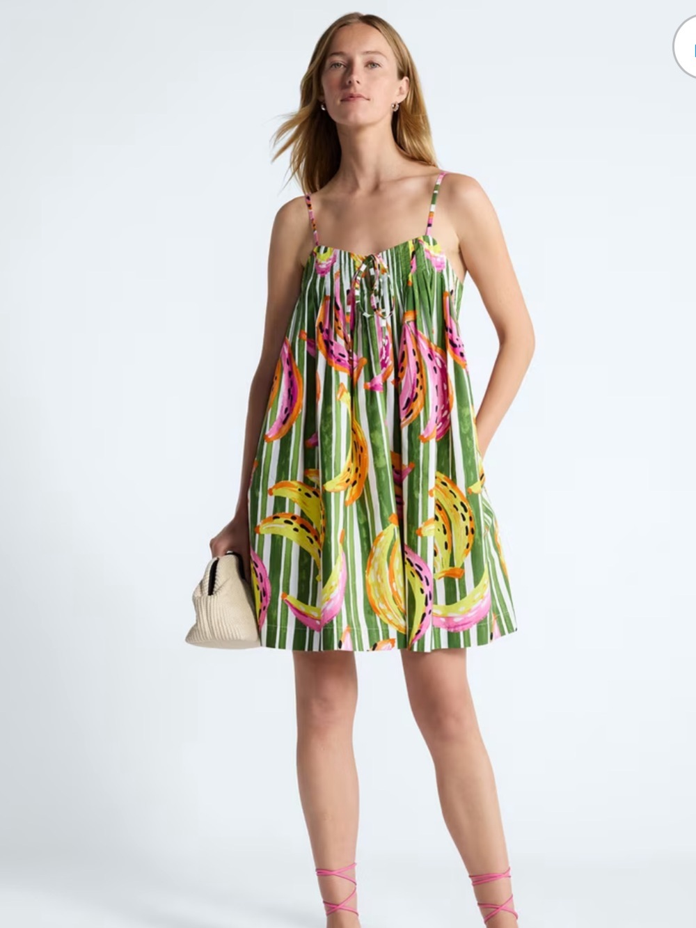 Free Assembly Cotton Pintuck Mini Dress